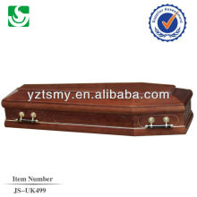 red colour solid coffin with metal handles